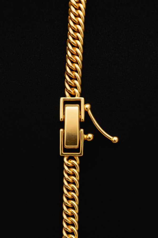 Cadena Cubana de Oro Amarillo 18K – Hecha en Italia - Imagen 2