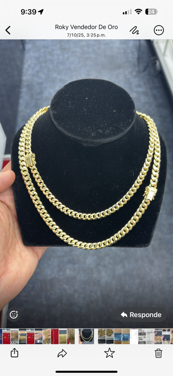 Cadena cubana oro 14k - 8mm- 24”