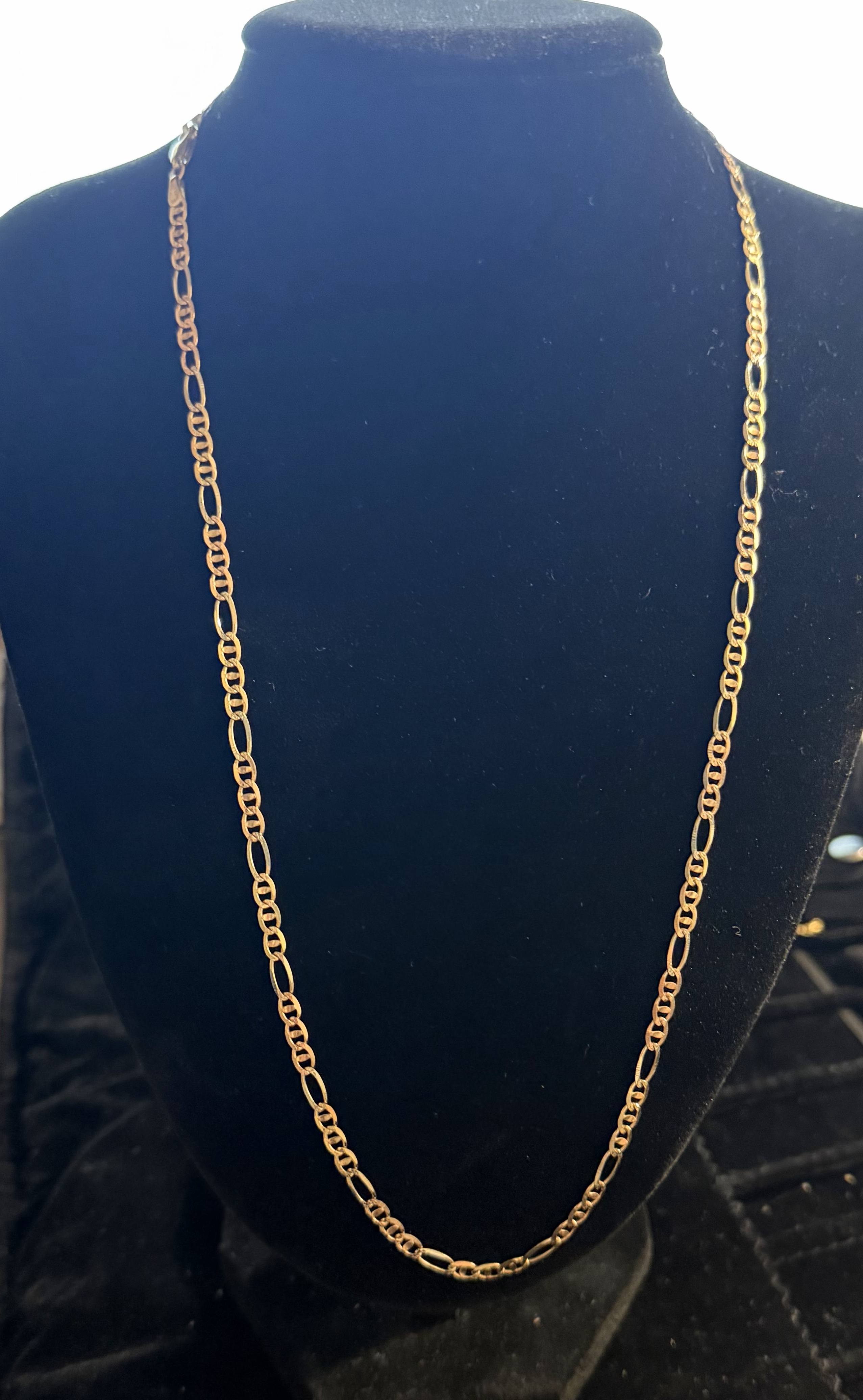Cadena estilo figaro-gucci oro 14K