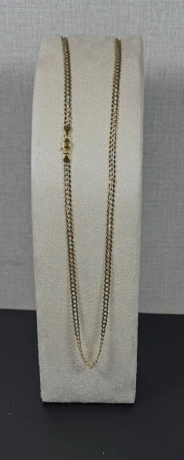 Cadena oro solido AU-750 Italiano Curb Cuban 22 pulgadas peso 11.70 gramos - Imagen 2