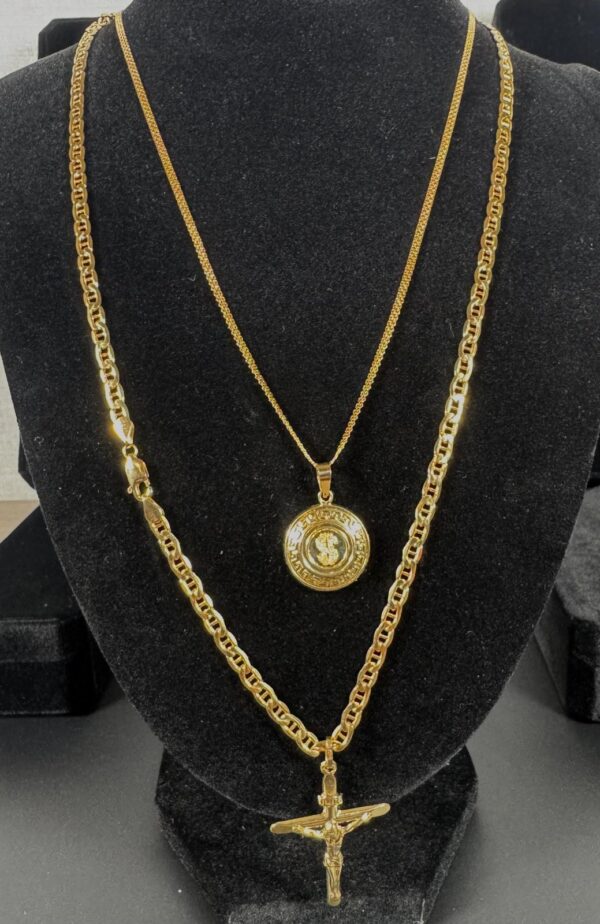 combo cadenas Dama y Caballero oro18k Italiano