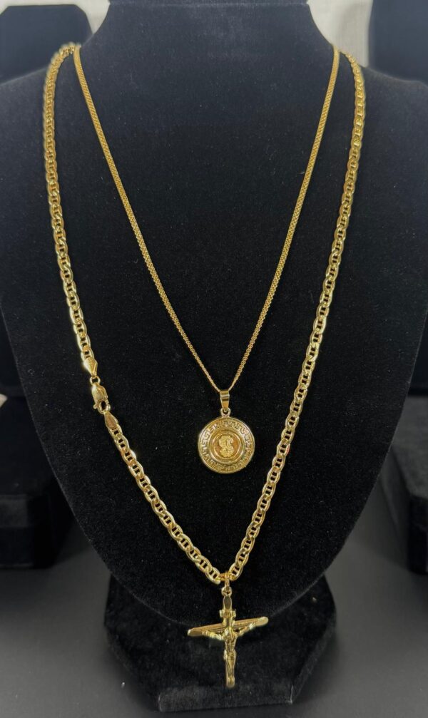 combo cadenas Dama y Caballero oro18k Italiano - Imagen 2