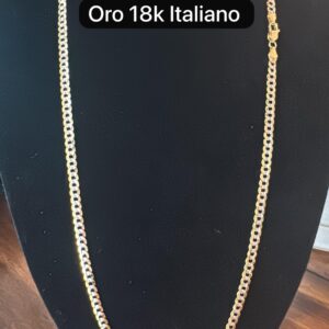 Cadena cuban oro 18k geniuno