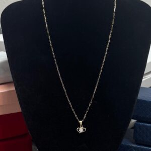 cadena eslabon tres en uno oro 18k doble corazon