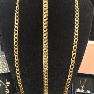 combo cadena cubana mas brasalete cubano oro18k