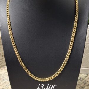 CADENA CUBANA ORO 18K , 24"