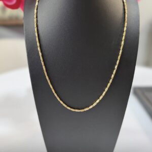 Cadena Eslabon liso y troque ORO AU750-18K